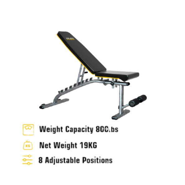 Adjusatble workout bench with 8 backrest options