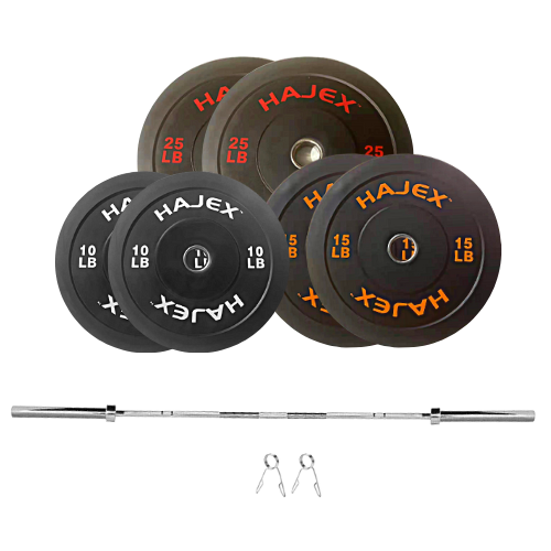 WEIGHT PLATES WITH BAR 100LB