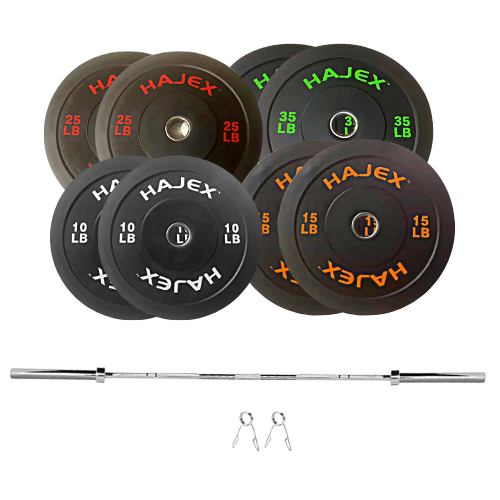 WEIGHT PLATES WITH BAR 160LB